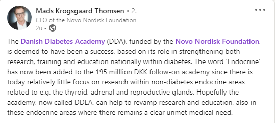 Mads Krogsgaard Thomsen on LinkedIn about DDEA
